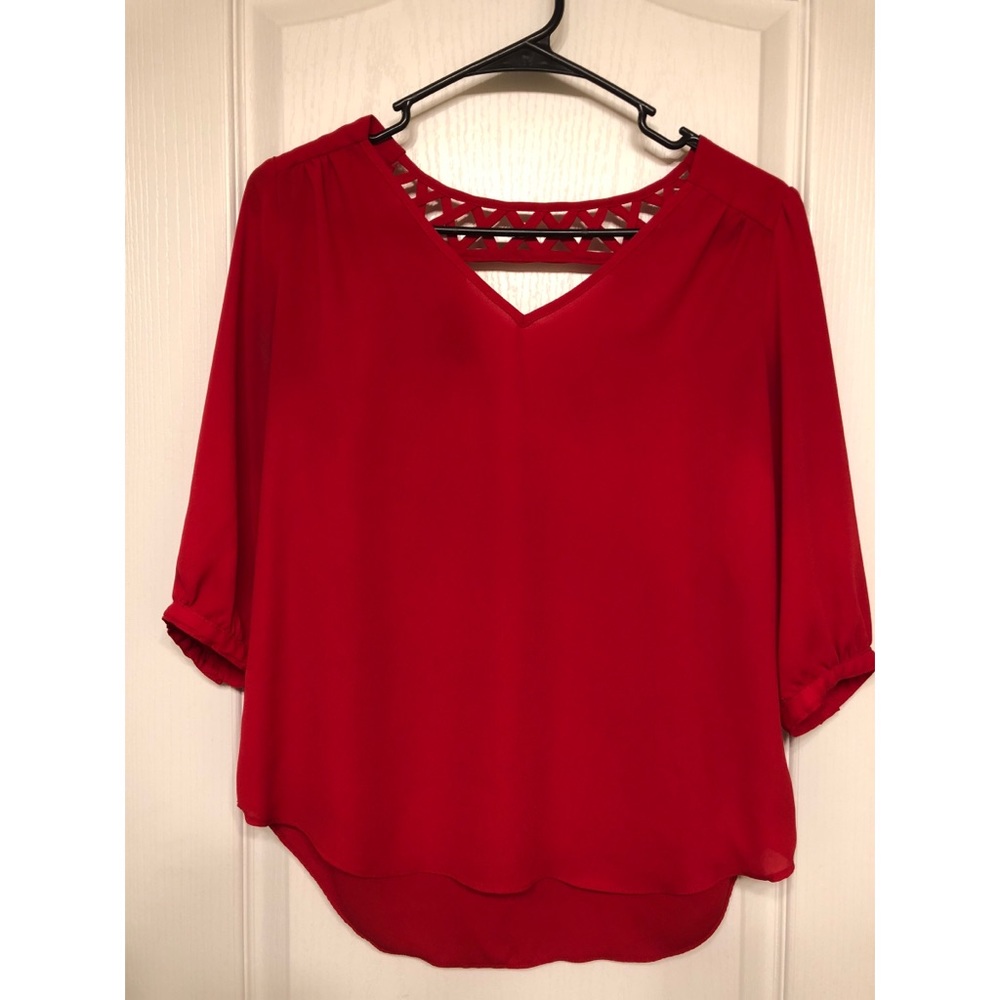 Red Chiffon Blouse